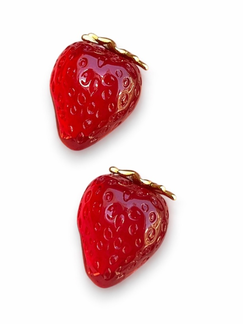Red Strawberry Stud Earrings Summer Vibes